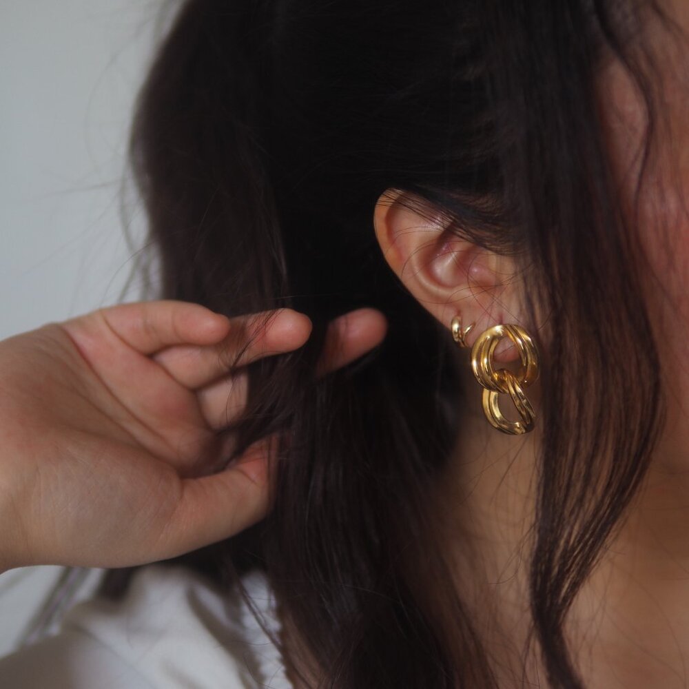 Gold Link Earrings